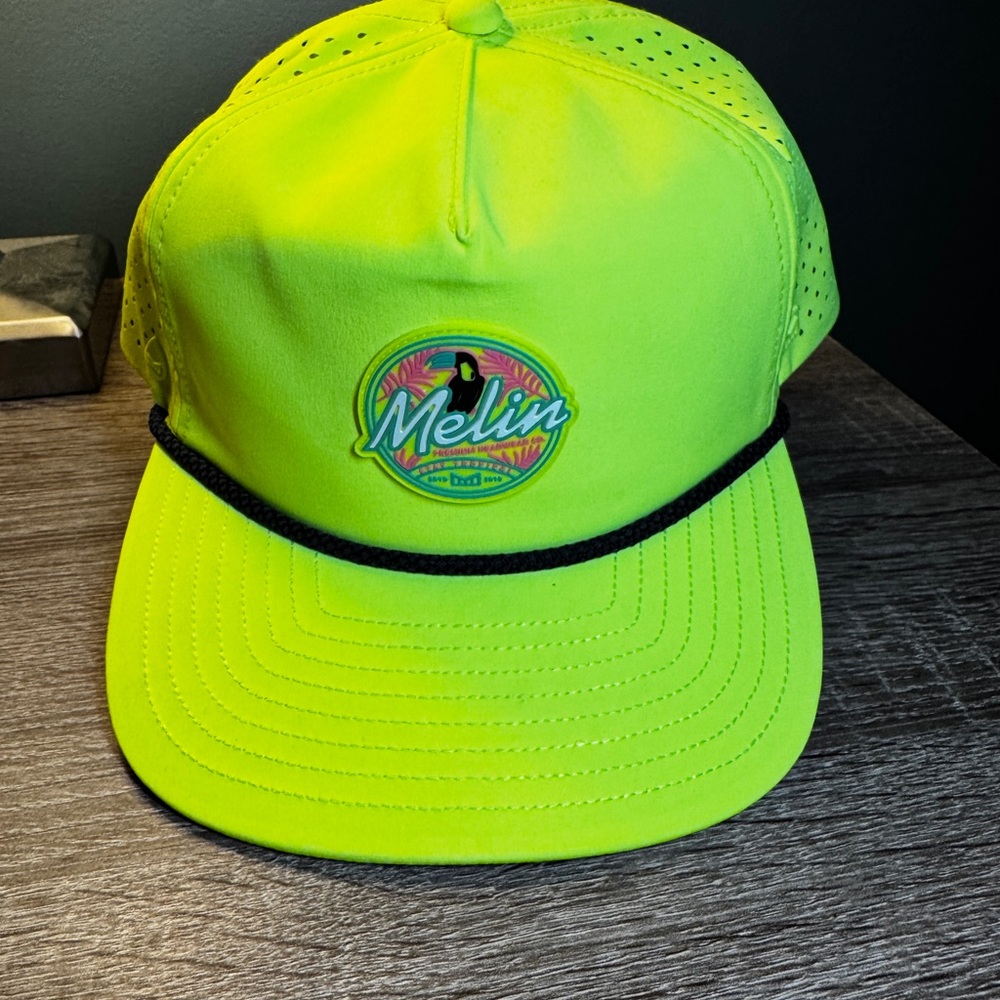 Melin Brand Yellow Snapback Hat with Logo Patch